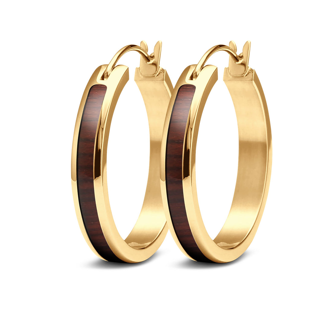 Jarrah Hoop Earrings - Yellow Gold - Tyalla - Woodsman Jewelry