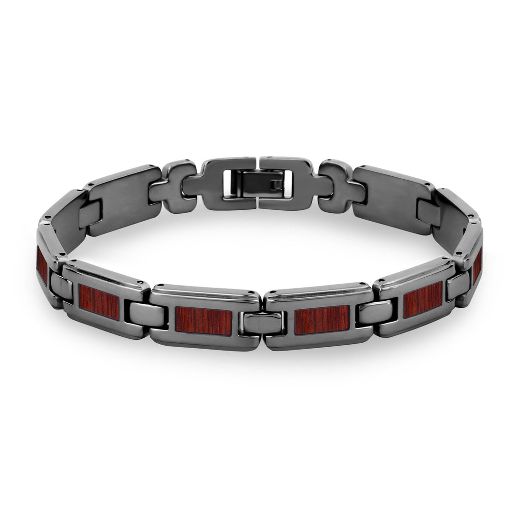 Jarrah Men's Link Bracelet - Gunmetal - Tyalla - Woodsman Jewelry