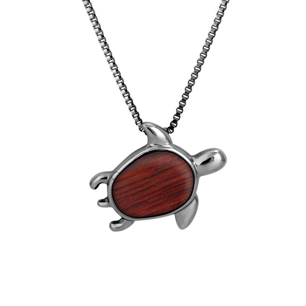 Jarrah Turtle Necklace - Gunmetal - Tyalla - Woodsman Jewelry