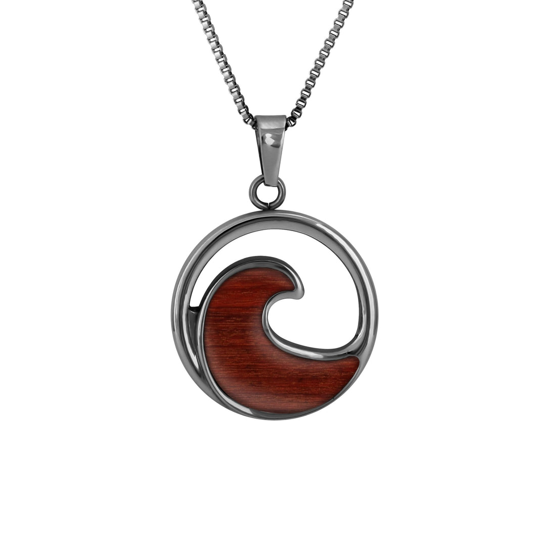 Jarrah Wave Necklace - Gunmetal - Tyalla - Woodsman Jewelry