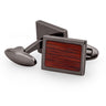 Jarrah Wood Rectangular Cufflinks - Gunmetal - Tyalla - Woodsman Jewelry