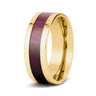 Redwood Classic Tungsten Ring - Yellow Gold - Sequoia - Woodsman Jewelry