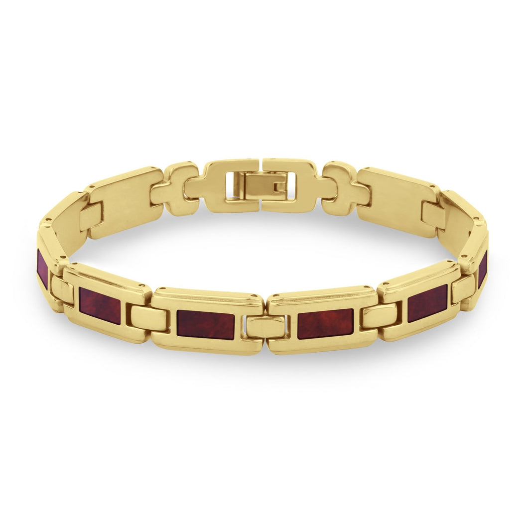 Redwood Ladies Link Bracelet - Yellow Gold - Sequoia - Woodsman Jewelry