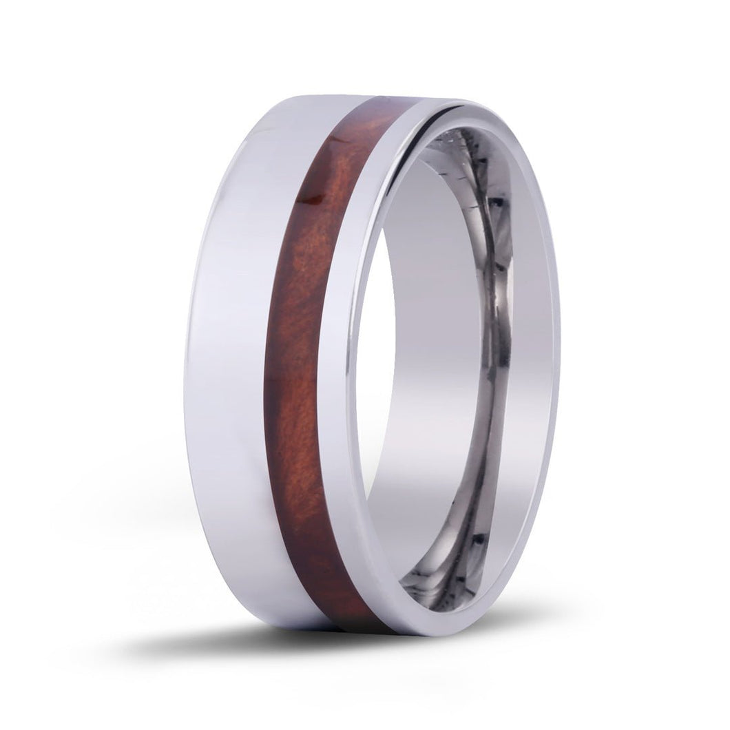Redwood Offset Titanium Ring - Sequoia - Woodsman Jewelry