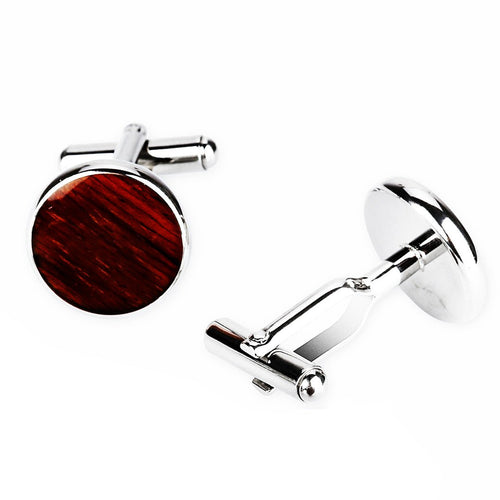 Redwood Round Cufflinks - Yellow Gold - Sequoia - Woodsman Jewelry