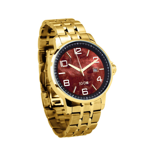 Redwood Watch Stainless Steel Band Yellow Gold - Men's - Sequoia - Woodsman Jewelry