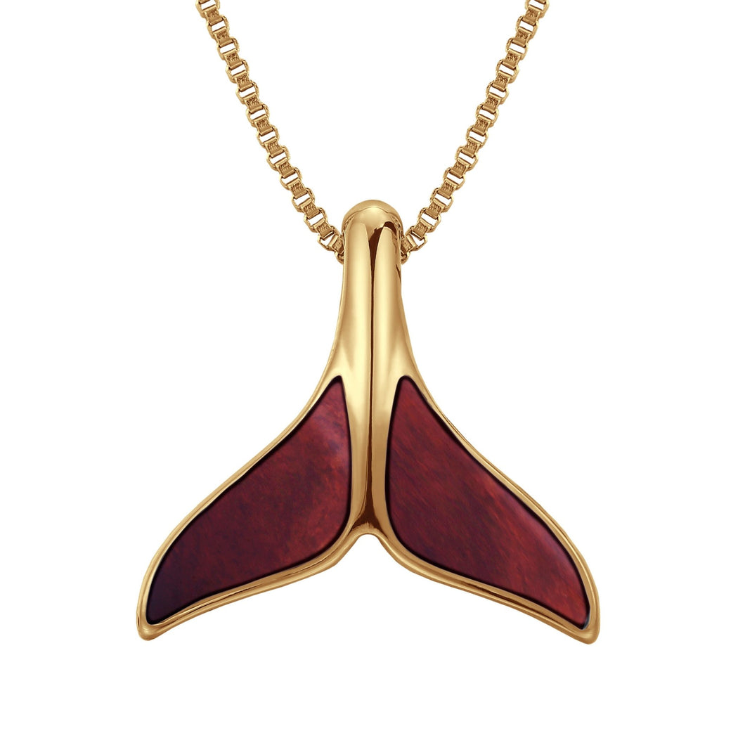 Redwood Whale Tail Necklace - Yellow Gold - Sequoia - Woodsman Jewelry