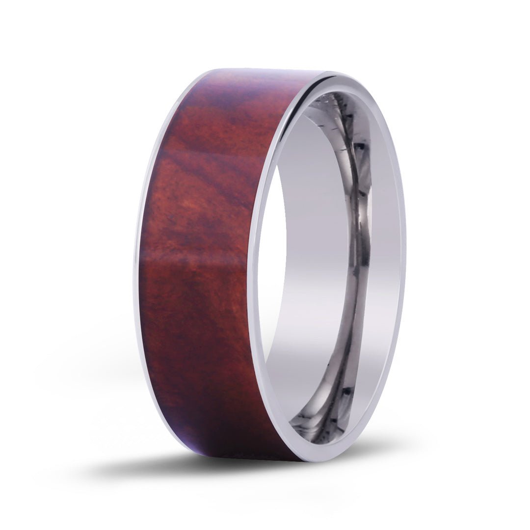 Redwood Wide Titanium Ring – Woodsman